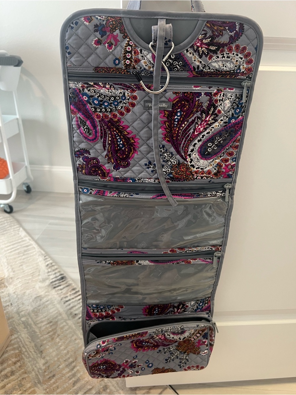 Vera Bradley Gray Paisley Hanging Organizer